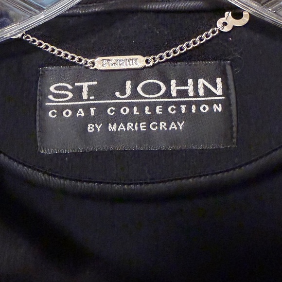 St. John by Marie Cray Elegant Black Fur-Accented Poncho - Picture 2 of 4